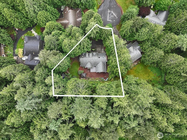 1180 Cedar Cir, Langley, WA 98260 - aerial view of property and surrounding area featuring property boundaries highlighted