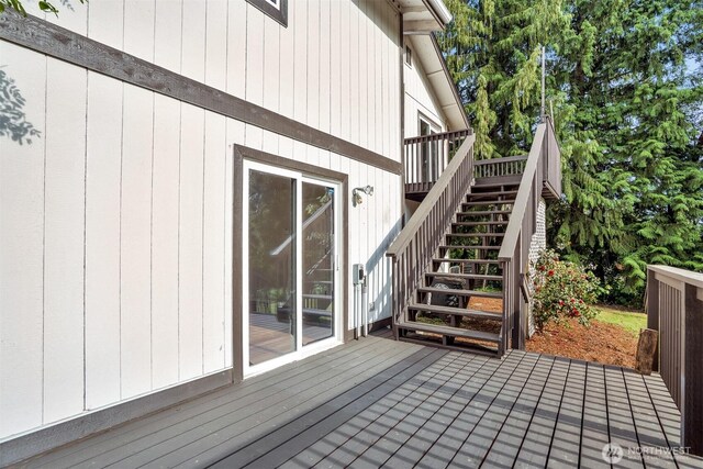 wooden terrace with stairs