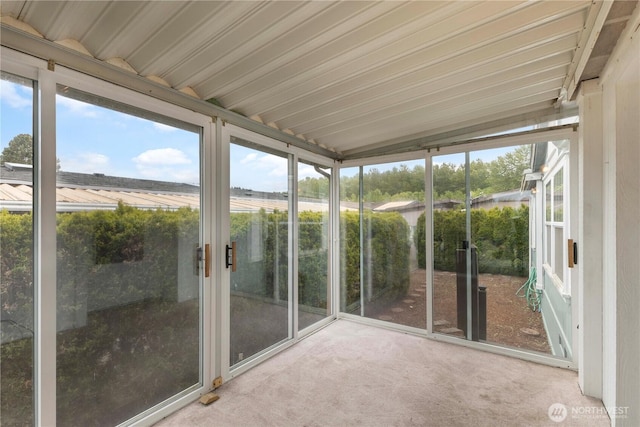 view of unfurnished sunroom