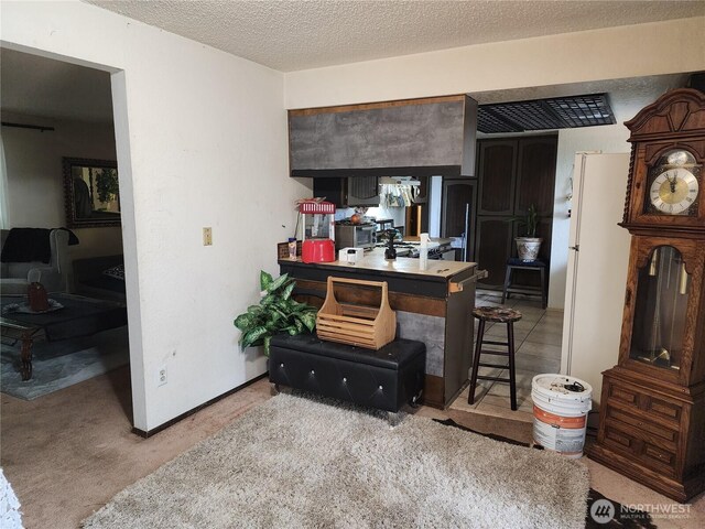 2232 177th Pl SW, Lynnwood, WA 98037 - living room featuring light colored carpet and a textured ceiling