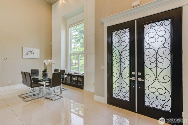 1985 Bayview St, Blaine, WA 98230 - tiled foyer featuring french doors and baseboards