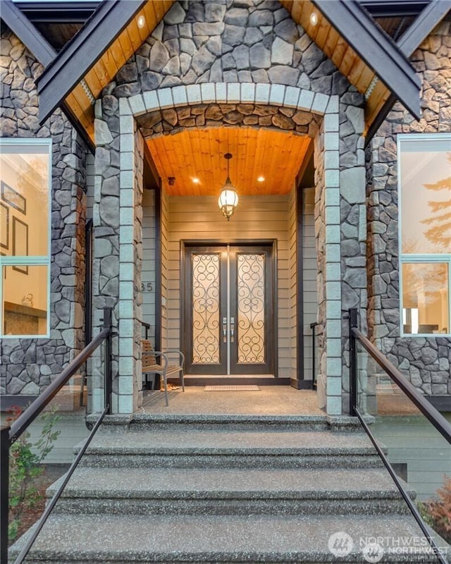 1985 Bayview St, Blaine, WA 98230 - property entrance with stone siding