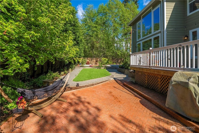 view of yard with a patio area
