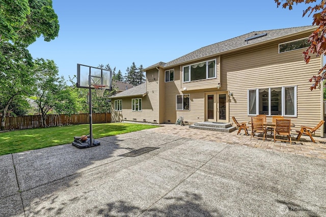 20933 37th Ave SE, Bothell, WA 98021 - rear view of house with french doors, a patio, and a shingled roof