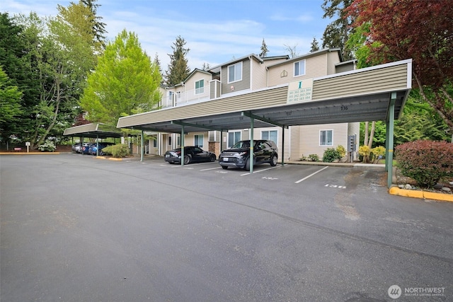 view of covered parking lot