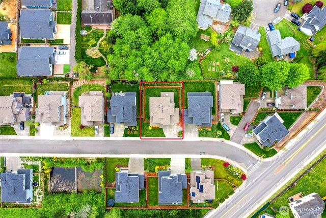 aerial view featuring a residential view