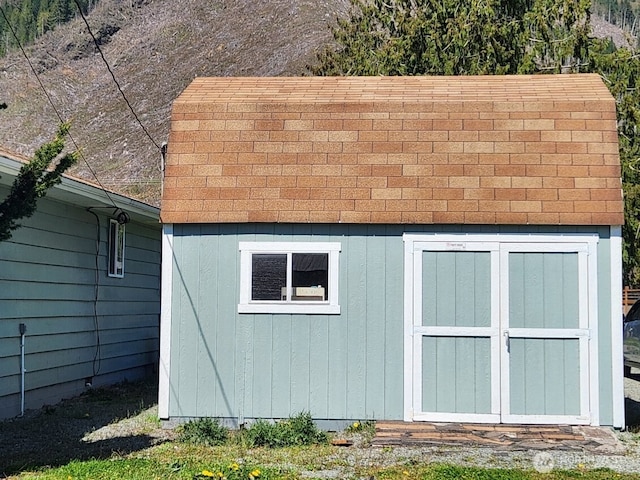 view of shed