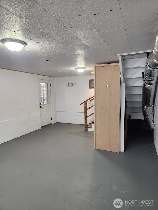 below grade area with stairway