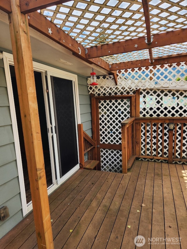 deck with a pergola