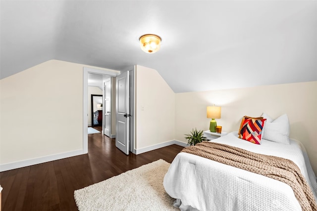 4215 N 27th St, Tacoma, WA 98407 - bedroom featuring baseboards, lofted ceiling, and wood finished floors