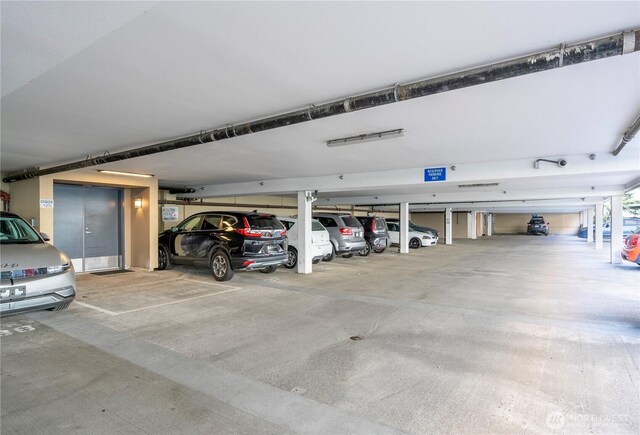 view of parking garage