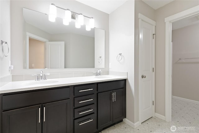 15627 240th St E, Graham, WA 98338 - full bath with double vanity, baseboards, and tile patterned floors