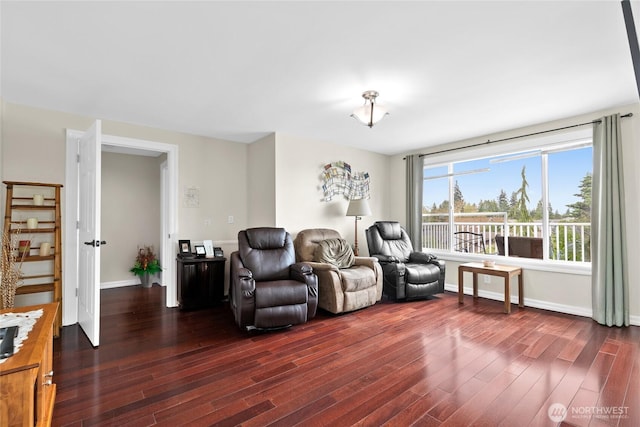 431 12th Pl N, Edmonds, WA 98020 - living area with dark wood-style flooring and baseboards