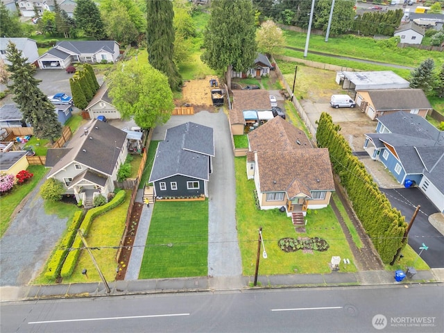 aerial view featuring a residential view