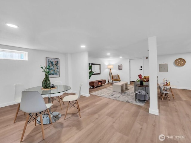 7822 Beverly Blvd Unit B, Everett, WA 98203 - dining space featuring light wood finished floors, recessed lighting, and baseboards