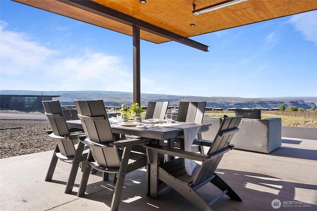 23654 Gorge View Loop NW, Quincy, WA 98848 - view of patio with a mountain view and outdoor dining area