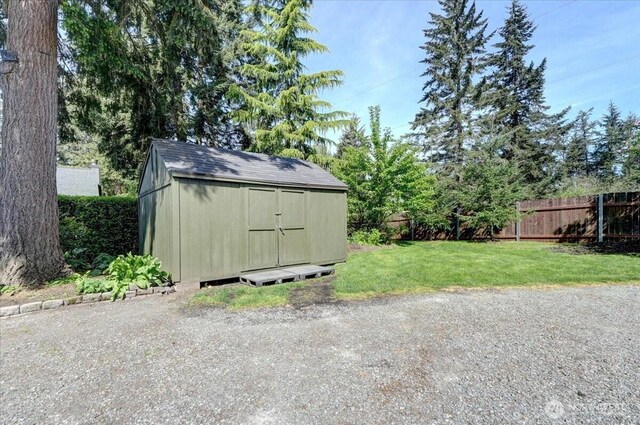 view of shed