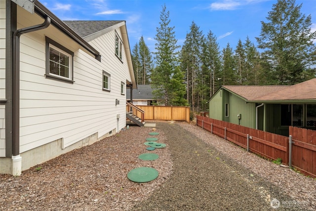view of yard featuring fence