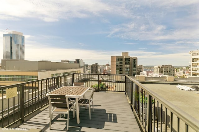 balcony with a city view