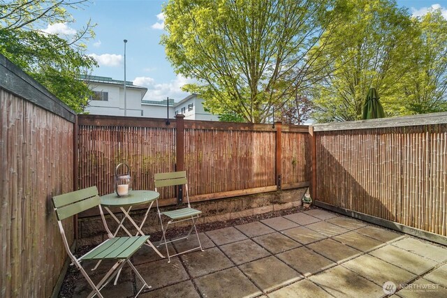 view of patio featuring a fenced backyard