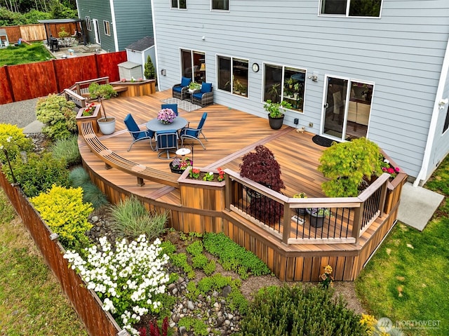 20011 195th Ave E, Orting, WA 98360 - wooden terrace with outdoor dining area