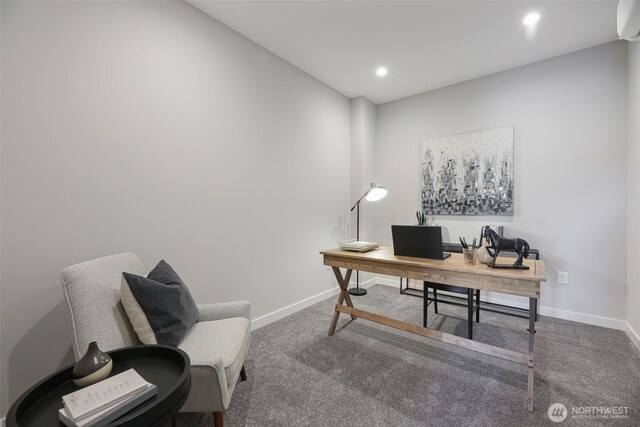 26628 NE 143rd Pl, Duvall, WA 98019 - carpeted home office featuring baseboards and recessed lighting