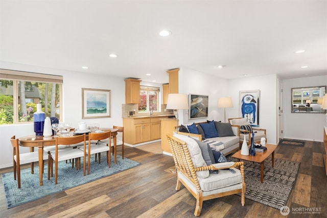 3834 175th Ave NE Unit 209, Redmond, WA 98052 - living room featuring recessed lighting and wood finished floors
