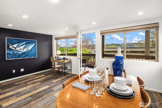3834 175th Ave NE Unit 209, Redmond, WA 98052 - dining area featuring baseboards, recessed lighting, and wood finished floors