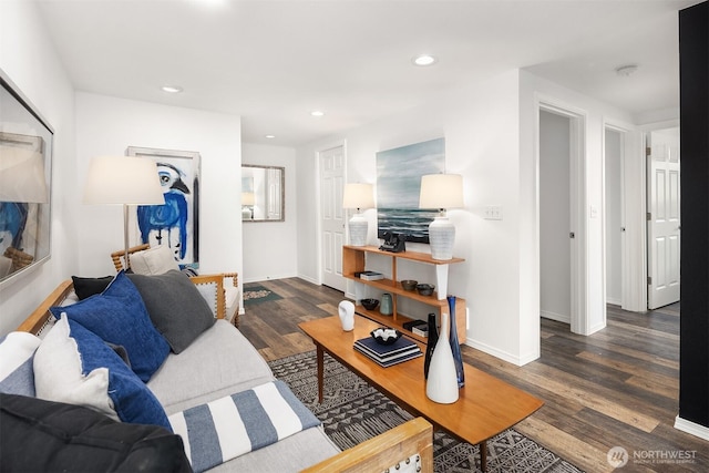 3834 175th Ave NE Unit 209, Redmond, WA 98052 - living room featuring recessed lighting, baseboards, and wood finished floors