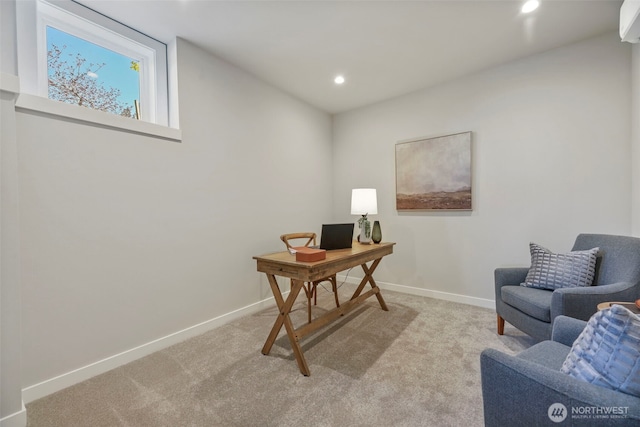 26632 NE 143rd Pl, Duvall, WA 98019 - office space with baseboards, light carpet, and recessed lighting