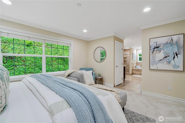 1823 Richards Rd, Bellevue, WA 98005 - bedroom featuring carpet flooring, recessed lighting, baseboards, and crown molding