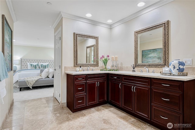 1823 Richards Rd, Bellevue, WA 98005 - ensuite bathroom with a sink, ornamental molding, and ensuite bath