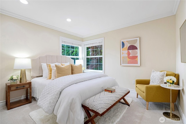 1823 Richards Rd, Bellevue, WA 98005 - carpeted bedroom featuring baseboards, ornamental molding, and recessed lighting