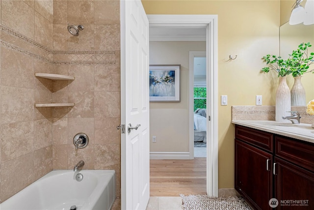 1823 Richards Rd, Bellevue, WA 98005 - full bath with shower / bath combination, vanity, baseboards, and ensuite bath