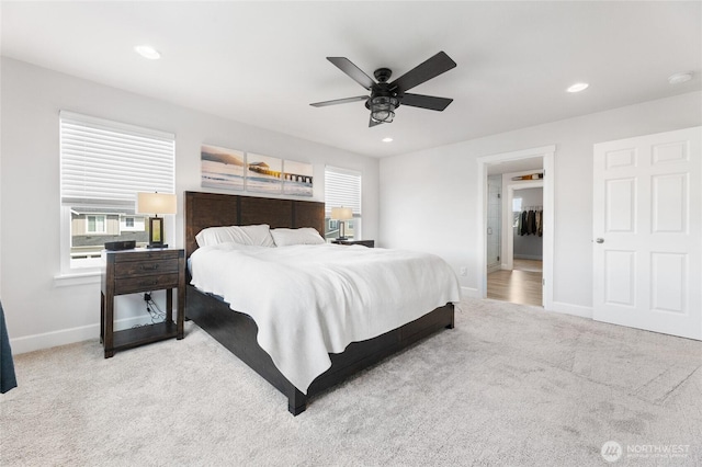 617 S Page St, Buckley, WA 98321 - carpeted bedroom with recessed lighting, baseboards, and ceiling fan