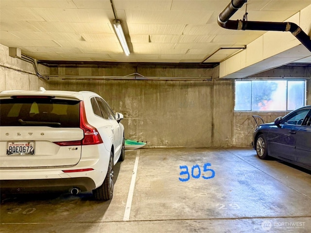 view of parking garage