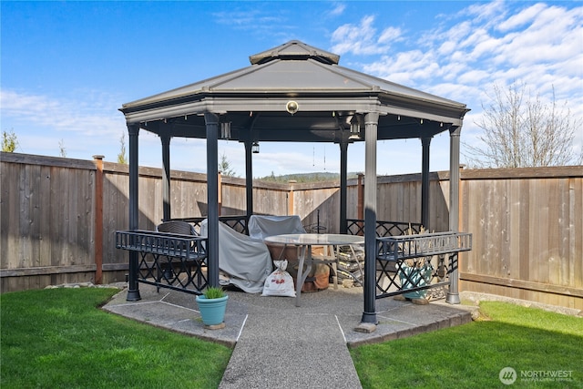 1810 Johnson Ave, Dupont, WA 98327 - view of patio with a gazebo and a fenced backyard