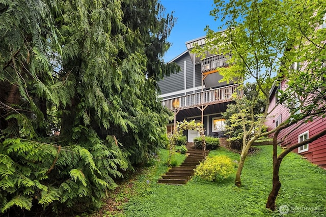 6369 23rd Ave SW, Seattle, WA 98106 - back of property featuring stairway and a balcony