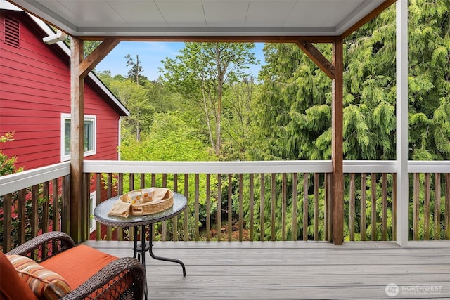 6369 23rd Ave SW, Seattle, WA 98106 - deck featuring a wooded view