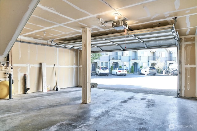 garage featuring a garage door opener