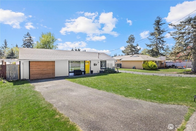 5808 241st St SW, Mountlake Terrace, WA 98036 - view of front of property with fence, a garage, driveway, and a front lawn