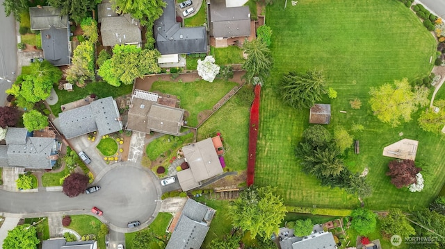 drone / aerial view with a residential view