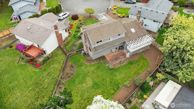 aerial view featuring a residential view