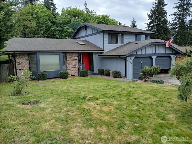 view of front of home with a garage and roof with shingles