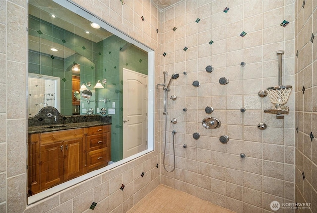 1909 E Pinecrest Rd, Spokane, WA 99202 - full bathroom with tiled shower and vanity