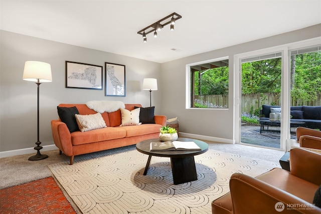 15506 Juanita Dr NE, Kenmore, WA 98028 - living area with baseboards and carpet flooring