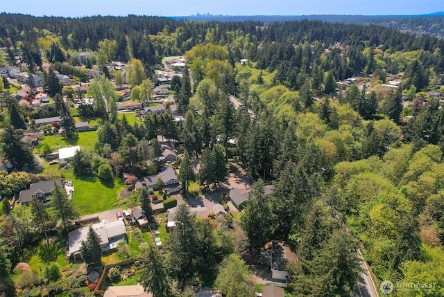 15506 Juanita Dr NE, Kenmore, WA 98028 - drone / aerial view with a residential view and a forest view