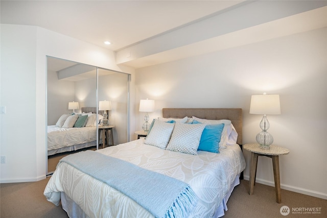 8012 Chinook Way, Blaine, WA 98230 - carpeted bedroom featuring a closet and baseboards