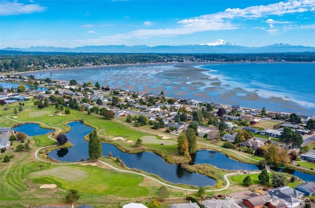 8012 Chinook Way, Blaine, WA 98230 - aerial view featuring a water and mountain view, golf course view, and a residential view