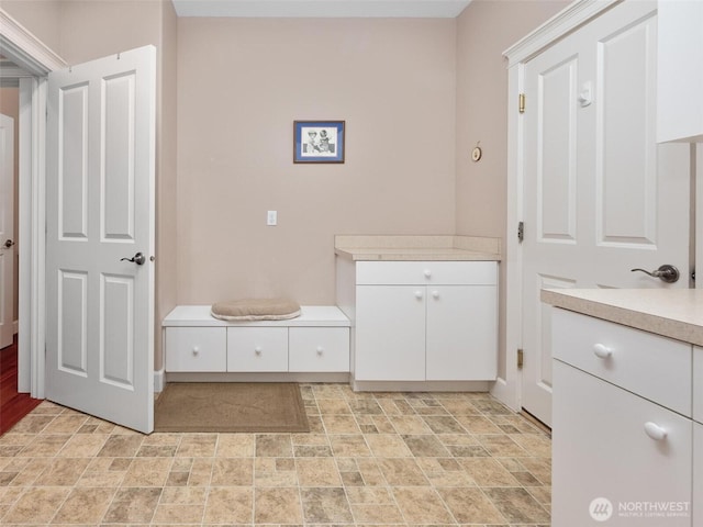 interior space with stone finish floor